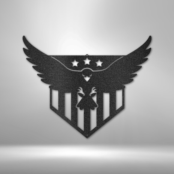 Swooping Eagle Steel Sign Laser Cut Powder Coated Home & Office Metal Wall Decor